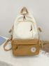Men Two Tone Letter Patch Decor Casual Daypack