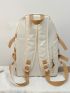 Men Two Tone Letter Patch Decor Casual Daypack