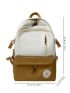 Men Two Tone Letter Patch Decor Casual Daypack