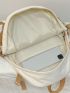 Men Two Tone Letter Patch Decor Casual Daypack