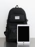 4pcs Letter Patch Decor Functional Backpack Set With Cartoon Charm