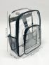 Men Clear Contrast Binding Functional Backpack