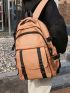 Men Release Buckle Decor Laptop Backpack