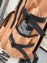 Men Release Buckle Decor Laptop Backpack