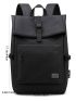 Men Letter Patch Decor Casual Daypack Business Travel Backpack Large Capacity Lightweight Backpack Student Laptop Bag