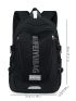 Men Letter Graphic Buckle Decor Laptop Backpack