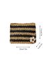 Mini Two Tone Flower Decor Straw Bag