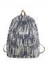 Men Letter Patch Decor Casual Daypack
