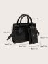 Mini Crocodile Embossed Square Bag With Coin Purse