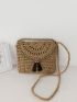 Tassel Decor Straw Bag