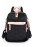 Lightweight Anti-theft Backpack Fashion Travel Bag Purse Large Capacity Work Bag, Casual Travel Backpack Colorblock Quilted Functional Backpack