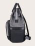 Colorblock Letter Graphic Functional Backpack