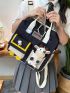 Colorblock Cartoon Decor Functional Backpack