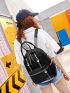 Colorblock Studded Decor Classic Backpack