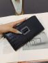 Crocodile Embossed Long Wallet