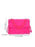 Neon Pink Quilted Flap Square Bag