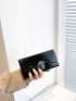 Crocodile Embossed Metal Decor Long Wallet