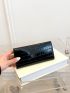 Crocodile Embossed Metal Decor Long Wallet