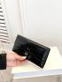 Crocodile Embossed Metal Lock Long Wallet