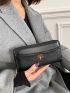 Embossed Metal Decor Long Wallet