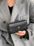 Embossed Metal Decor Long Wallet