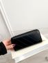 Embossed Metal Decor Long Wallet