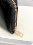 Embossed Metal Decor Long Wallet