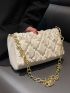 Ruched Flap Chain Ruched Bag