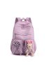 Plaid Pattern Cartoon & Bow Decor Functional Backpack