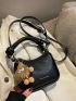 Mini Letter Graphic Baguette Bag With Bag Charm