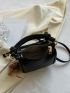 Mini Letter Graphic Baguette Bag With Bag Charm