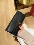 Crocodile Embossed Metal Decor Long Wallet