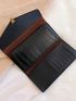 Crocodile Embossed Metal Decor Long Wallet