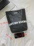 Letter Graphic Square Bag