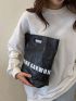 Letter Graphic Square Bag