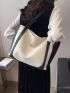 Two Tone Shoulder Tote Bag