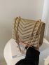 Mini Chevron Quilted Flap Chain Square Bag