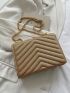 Mini Chevron Quilted Flap Chain Square Bag