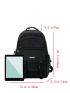 Release Buckle Decor Classic Backpack With Bag Charm