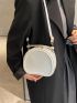 Mini Letter Graphic Top Handle Circle Bag