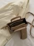 Chevron Embossed Square Bag With Coin Purse