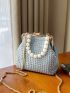 Mini Faux Pearl Decor Square Bag