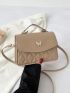 Quilted Butterfly Decor Flap Square Bag