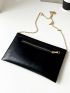 Metal Detail Flap Chain Glitter Envelope Bag