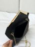 Glitter Metal Decor Flap Square Bag, Perfect Bride Purse For Wedding, Prom & Party Events