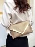 Glitter Metal Decor Flap Square Bag, Perfect Bride Purse For Wedding, Prom & Party Events