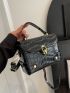 Mini Crocodile Embossed Flap Square Bag