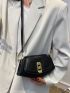 Contrast Binding Twist Lock Saddle Bag
