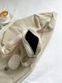 Zip Front Straw Bag With Coin Purse