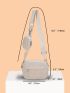 Mini Letter Graphic Straw Bag With Coin Purse